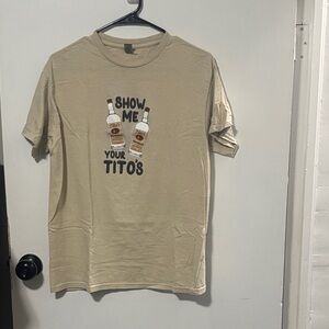 Gildan Beige Graphic Tee with Fun Design